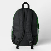 Hintergrund grüner Bücher Bedruckter Rucksack (Rückseite)