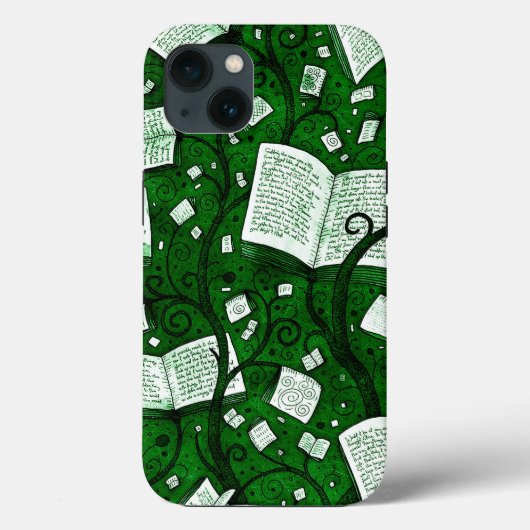 Hintergrund grüner Bücher Case-Mate iPhone Hülle (Rückseite)