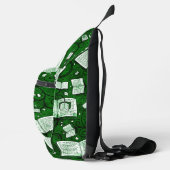 Hintergrund grüner Bücher Crossbody Bag (Rechts)