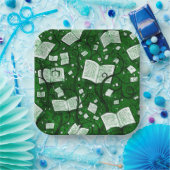 Hintergrund grüner Bücher Pappteller (Party)