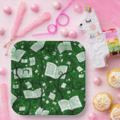 Hintergrund grüner Bücher Pappteller (Party)