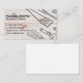 Hintergrund Holz | Bauwerkzeuge Visitenkarte (Vorne/Hinten)