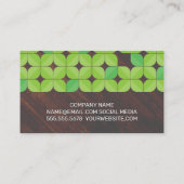 Hintergrund Holz | Illustratives Leaf Muster Visitenkarte (Rückseite)