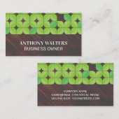 Hintergrund Holz | Illustratives Leaf Muster Visitenkarte (Vorne/Hinten)