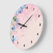 Hintergrund hübsch rosa und blaue Blüten Große Wanduhr (Winkel)