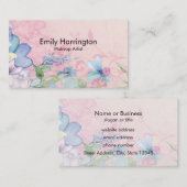Hintergrund hübsch rosa und blaue Blüten Visitenkarte (Vorne/Hinten)