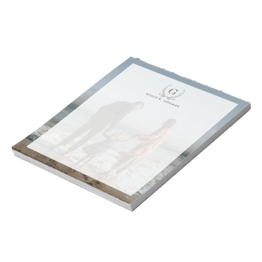 Hintergrund Ihres Fotos | Custom Monogram Notizblock (Rotiert)