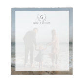 Hintergrund Ihres Fotos | Custom Monogram Notizblock (Vorderseite)
