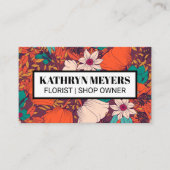 Hintergrund illustrierter Blume Visitenkarte (Vorderseite)