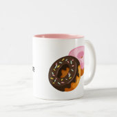 Hintergrund illustrierter Donuts Zweifarbige Tasse (VorderseiteRechts)