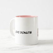 Hintergrund illustrierter Donuts Zweifarbige Tasse (Vorderseite Links)