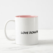 Hintergrund illustrierter Donuts Zweifarbige Tasse (Links)