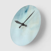 Hintergrund in pastellblau und gelb runde wanduhr (Winkel)