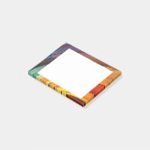 Hintergrund in Regenbogenfarben Post-it Klebezettel (angewinkelt)