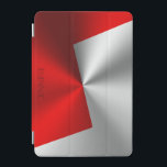 Hintergrund in Rot und Silber iPad Mini Hülle<br><div class="desc">Geometrischer roter und silberer Hintergrund,  metallischer Look mit anpassbarem Hintergrund.</div>