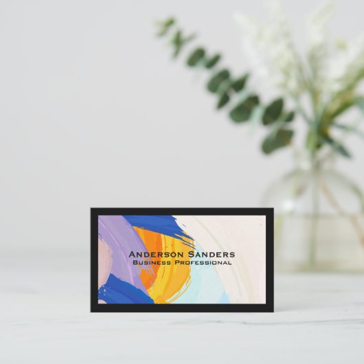 Hintergrund künstlerischer Pinselstriche Visitenkarte (Stehend Vorderseite)