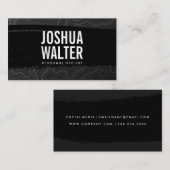 Hintergrund kurvilinearer Linien | Schwarz gebürst Visitenkarte (Vorne/Hinten)