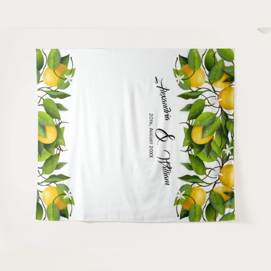 Hintergrund Lemon Fruit Wedding Wandteppich (Vorderseite (Horizontal))