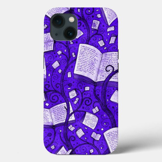 Hintergrund lila Bücher Case-Mate iPhone Hülle (Rückseite)