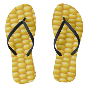 Hintergrund Maiskolben Badesandalen
