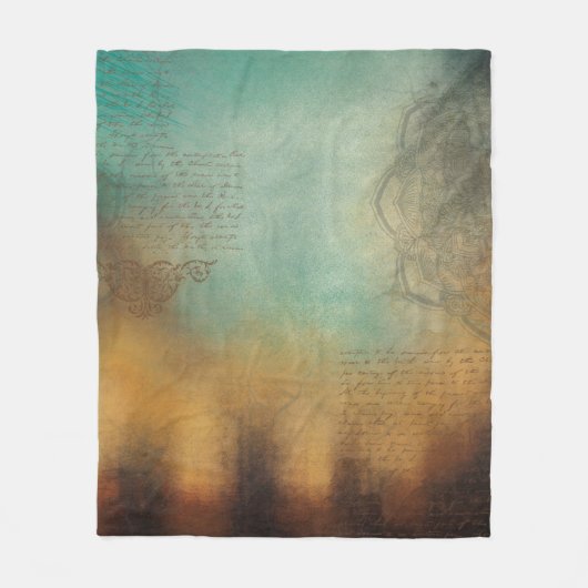 Hintergrund Mandala Text grunge Fleecedecke (Vorderseite)
