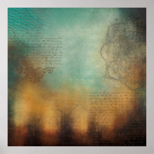 Hintergrund Mandala Text grunge Poster (Vorne)