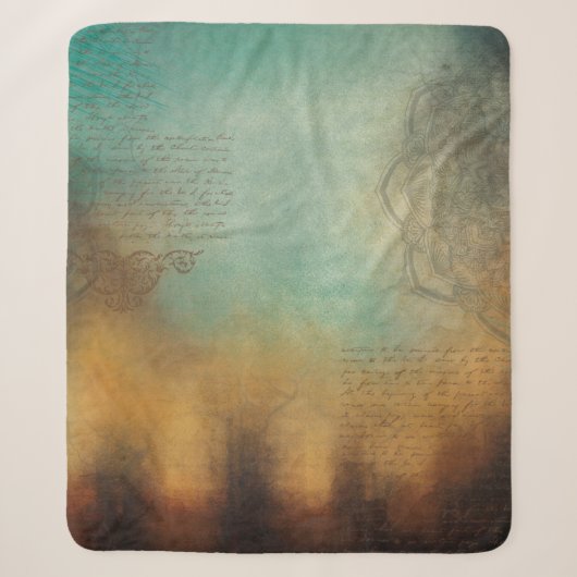 Hintergrund Mandala Text grunge Sherpadecke (Vorderseite)