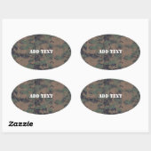 Hintergrund militärischer digitaler Wälder Ovaler Aufkleber (Blatt)