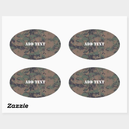 Hintergrund militärischer digitaler Wälder Ovaler Aufkleber (Blatt)