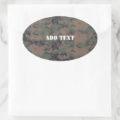 Hintergrund militärischer digitaler Wälder Ovaler Aufkleber (Tasche)