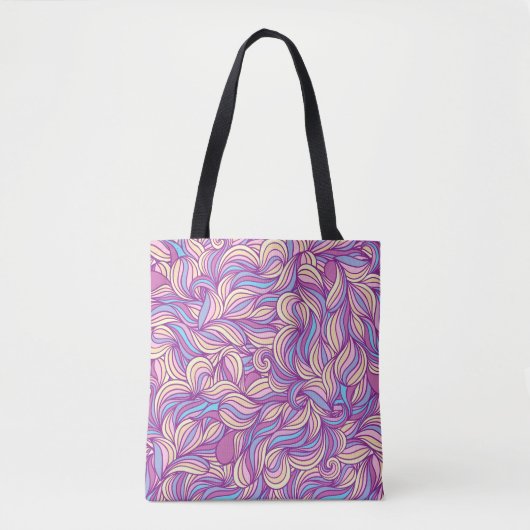 Hintergrund mit abstrakten Doodle-Wellen Tasche (Vorderseite)