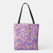 Hintergrund mit abstrakten Doodle-Wellen Tasche (Rückseite)