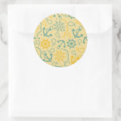 Hintergrund mit Anker, Seilen Runder Aufkleber (Tasche)