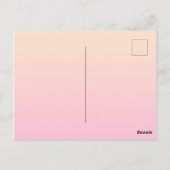 Hintergrund mit blassrosa und gelbem Verlauf Postkarte (Rückseite)