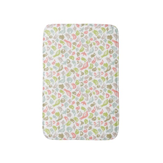 Hintergrund mit bunter Vogelverzierung Badematte (Vorderseite Vertikal)