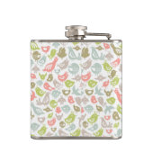 Hintergrund mit bunter Vogelverzierung Flachmann (Rückseite)