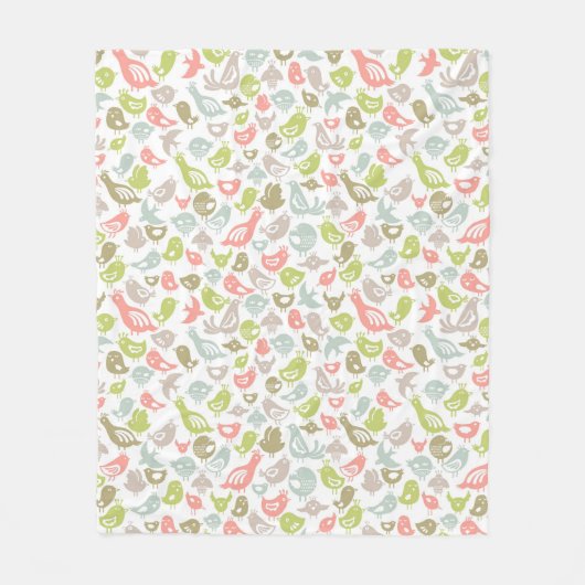 Hintergrund mit bunter Vogelverzierung Fleecedecke (Vorderseite)