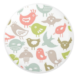 Hintergrund mit bunter Vogelverzierung Keramikknauf