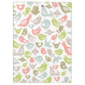 Hintergrund mit bunter Vogelverzierung Klemmbrett (Rückseite)