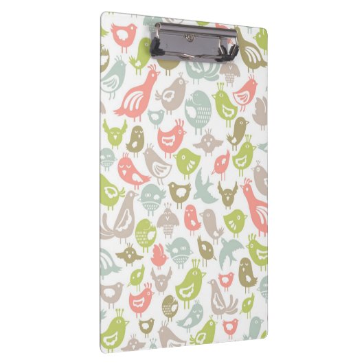 Hintergrund mit bunter Vogelverzierung Klemmbrett (Rechts)