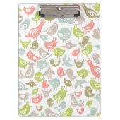 Hintergrund mit bunter Vogelverzierung Klemmbrett (Vorderseite)