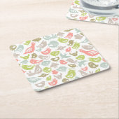 Hintergrund mit bunter Vogelverzierung Rechteckiger Pappuntersetzer (angewinkelt)