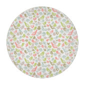 Hintergrund mit bunter Vogelverzierung Schneidebrett (Vorderseite)