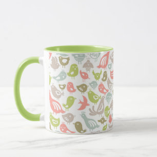 Hintergrund mit bunter Vogelverzierung Tasse