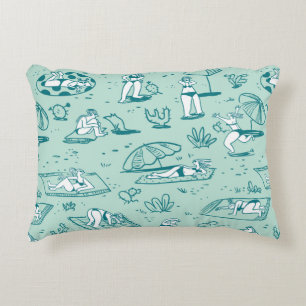 Hintergrund mit den sommerlichen Strandmädchen. Na Dekokissen