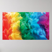 Hintergrund mit einer Rauchwolke im Regenbogen Poster (Vorne)