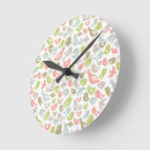 Hintergrund mit farbenfrohen Vögeln Runde Wanduhr (Winkel)