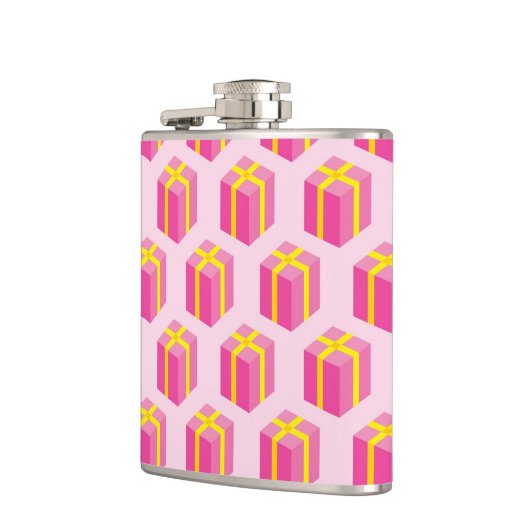 Hintergrund mit Geschenken Flachmann (Links)