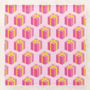 Hintergrund mit Geschenken Glasuntersetzer