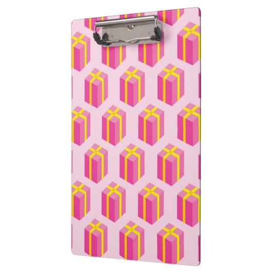 Hintergrund mit Geschenken Klemmbrett (Links)